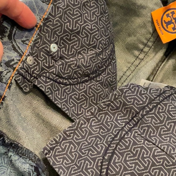 Tory Burch Ivy Super Skinny Kano Revised Blue Floral Jeans. Size 29 - Picture 5 of 6